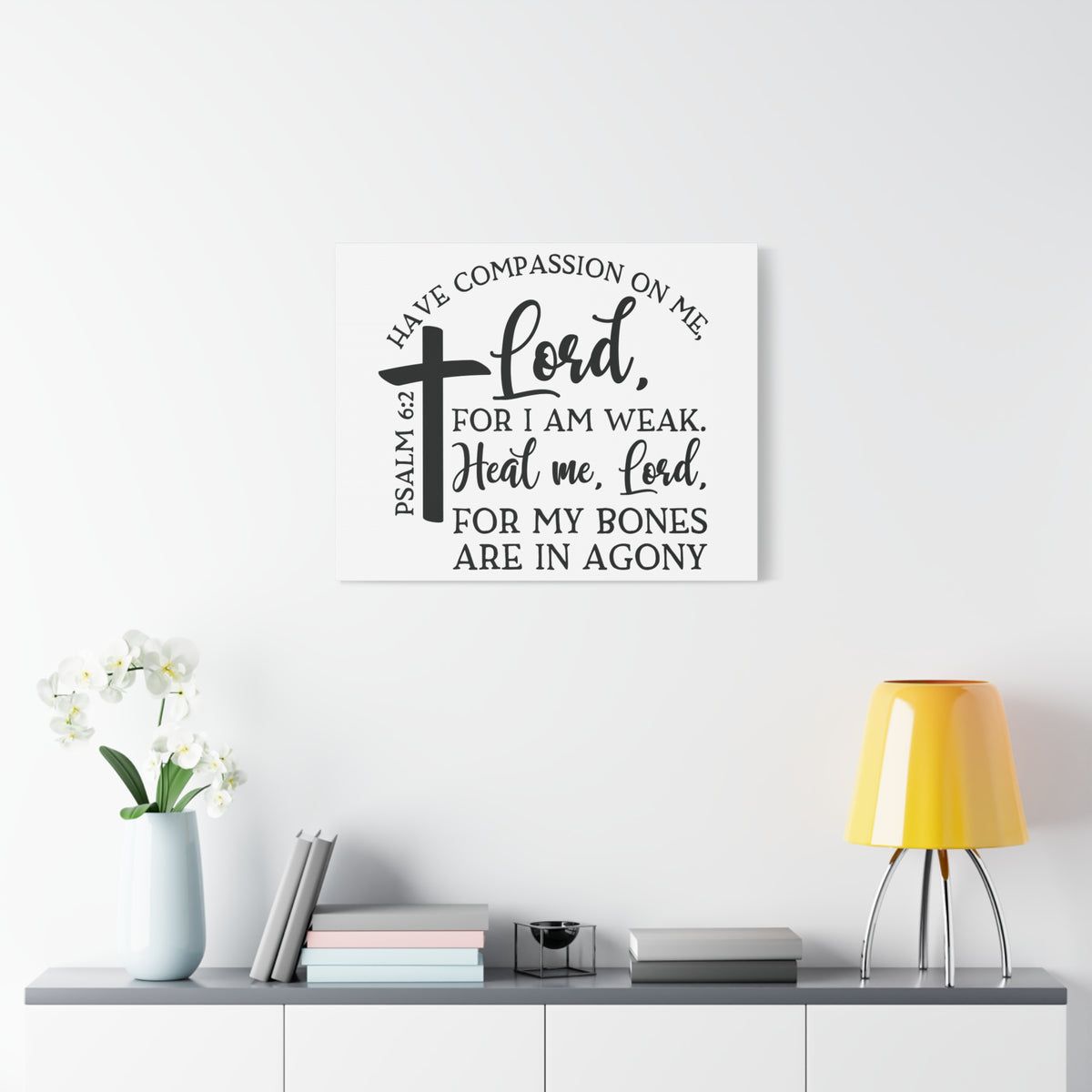 Scripture Canvas Heal Me Lord Psalm 6:2 Christian Wall Art Bible Verse Print Ready to Hang-Express Your Love Gifts