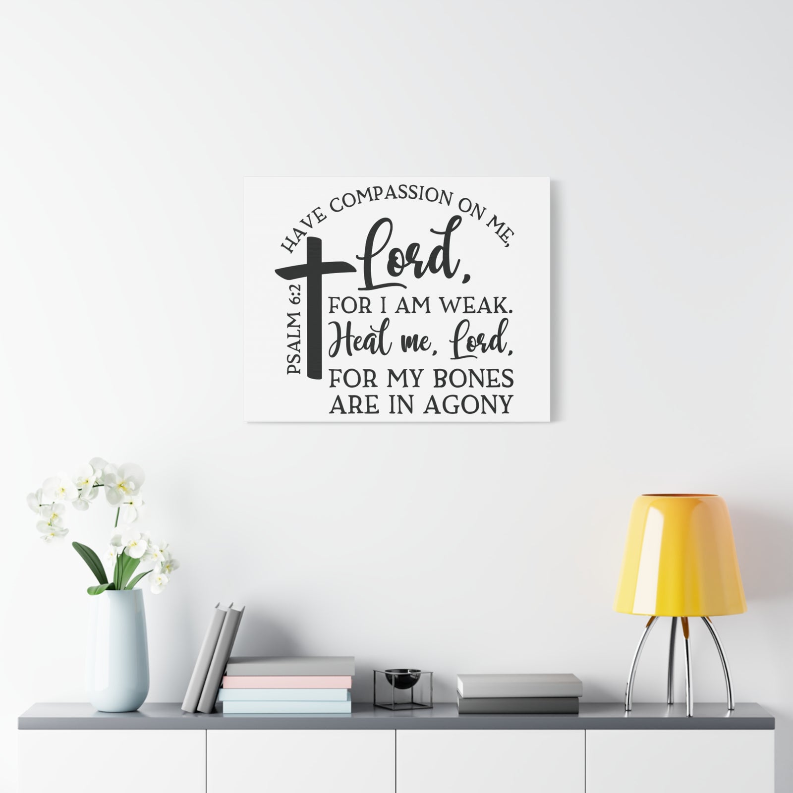 Scripture Canvas Heal Me Lord Psalm 6:2 Christian Wall Art Bible Verse Print Ready to Hang-Express Your Love Gifts