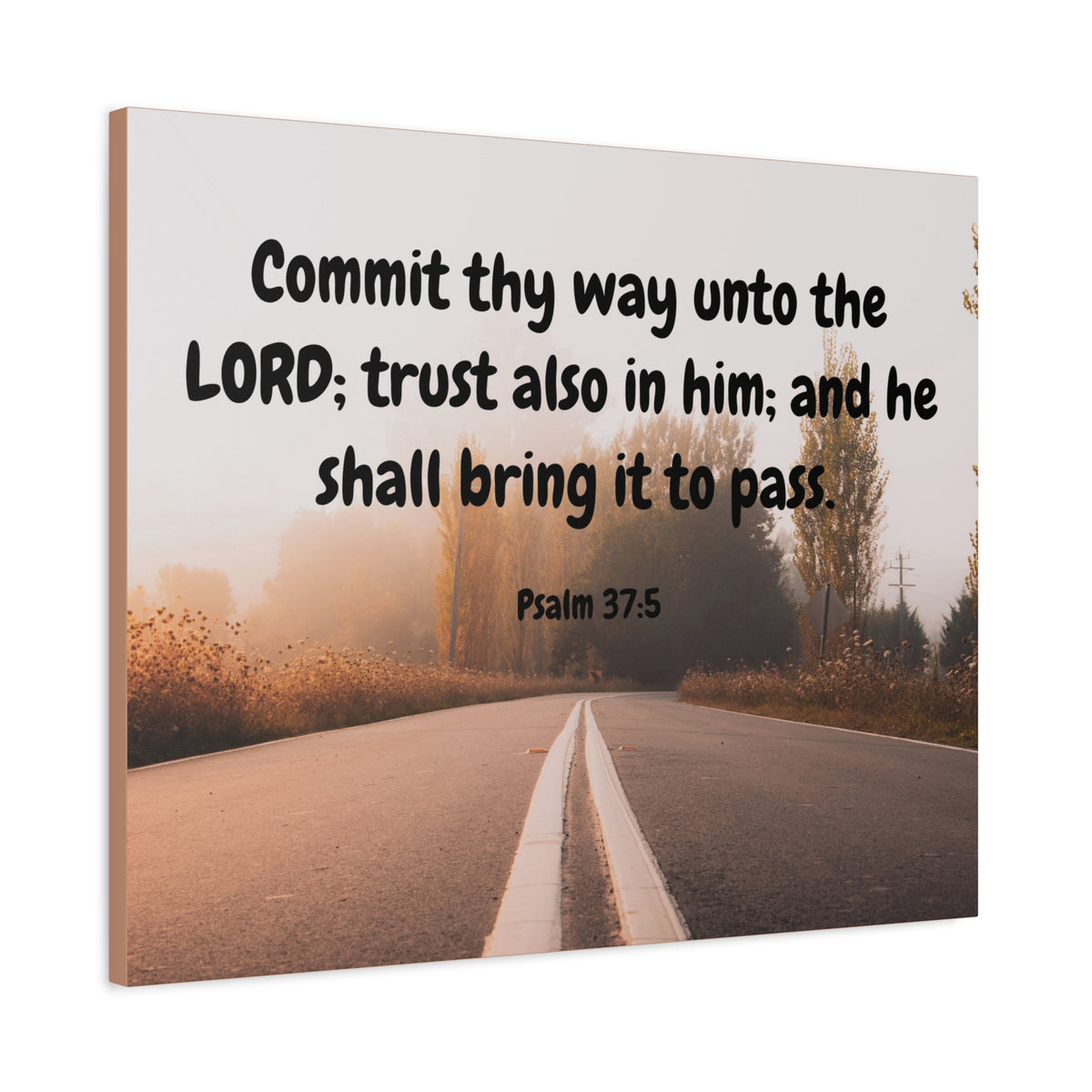 Scripture Canvas Commit Thy Way Psalms 37:5 Christian Wall Art Bible Verse Print Ready to Hang-Express Your Love Gifts