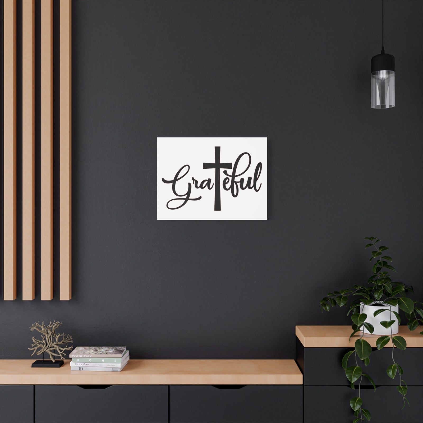Scripture Canvas Grateful Psalm 118:1 Christian Wall Art Print Ready to Hang-Express Your Love Gifts