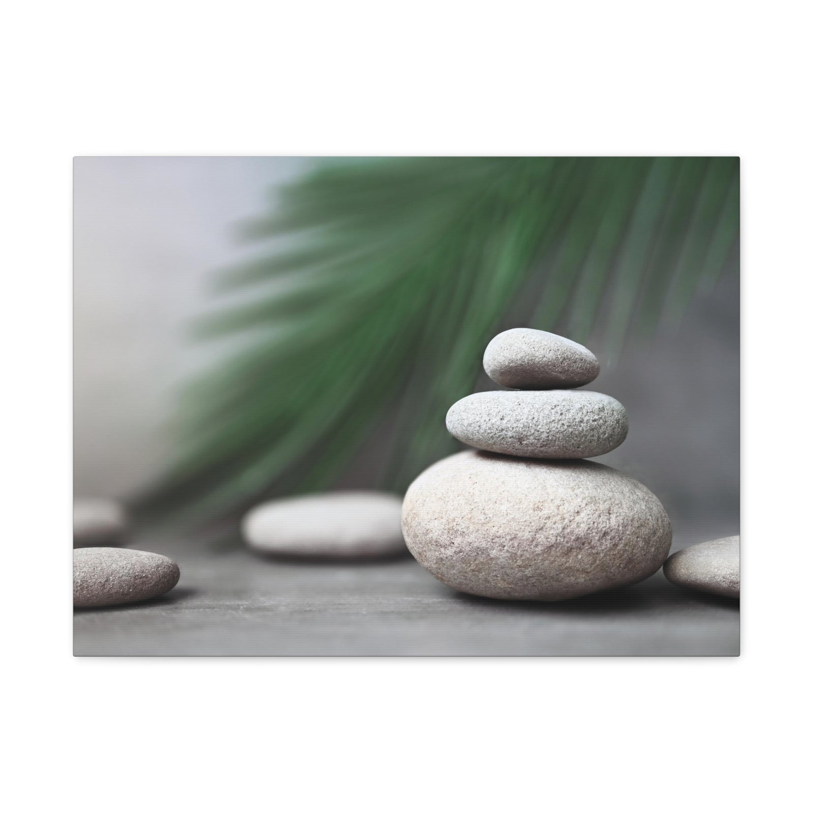 Spa Stones with Palm Forest Floral Nature Photography Canvas Wall Art for Home Decor Ready-to-Hang-Express Your Love Gifts