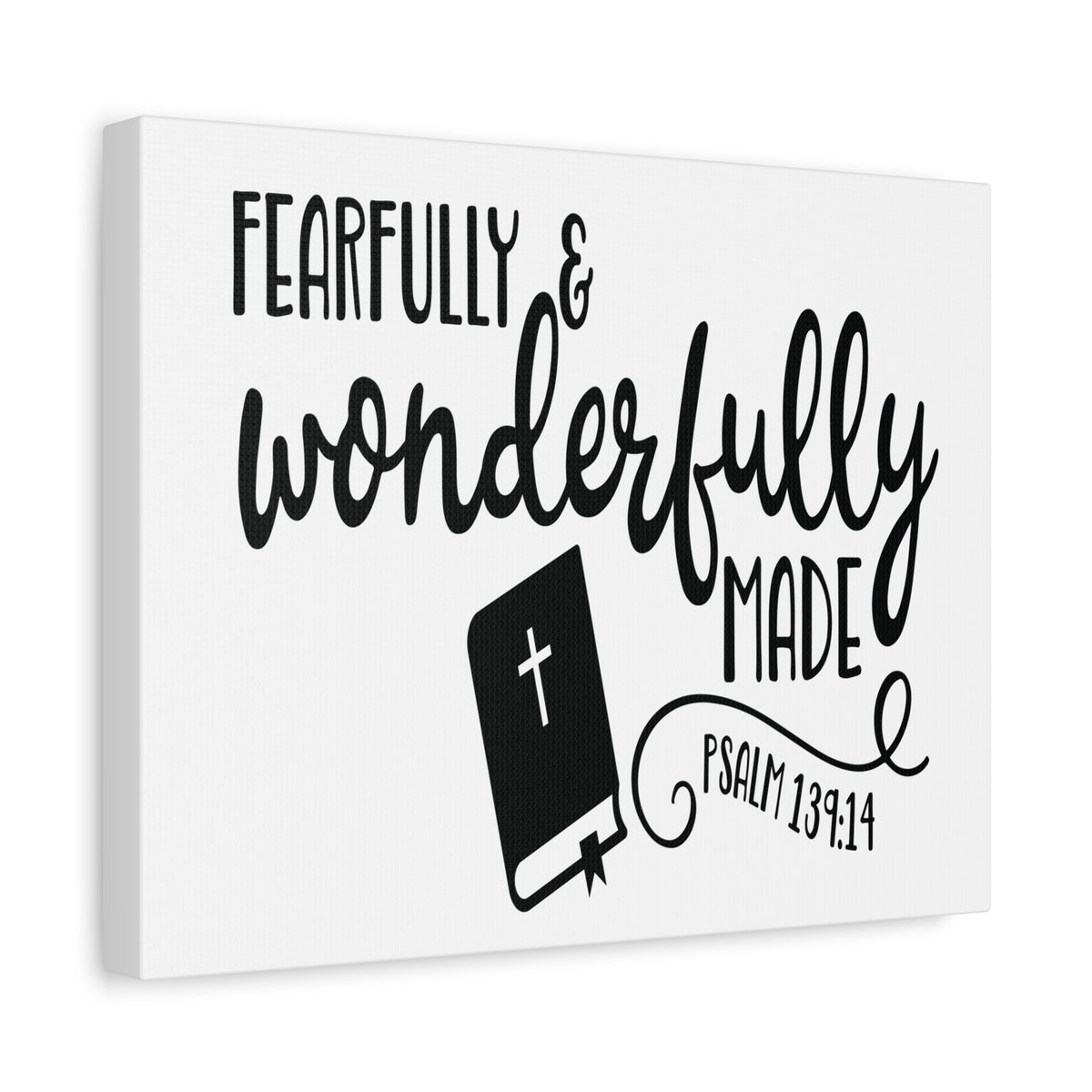 Scripture Canvas Fearfully and Wonderfully Psalm 139:14 Christian Wall Art Bible Verse Print Ready to Hang-Express Your Love Gifts