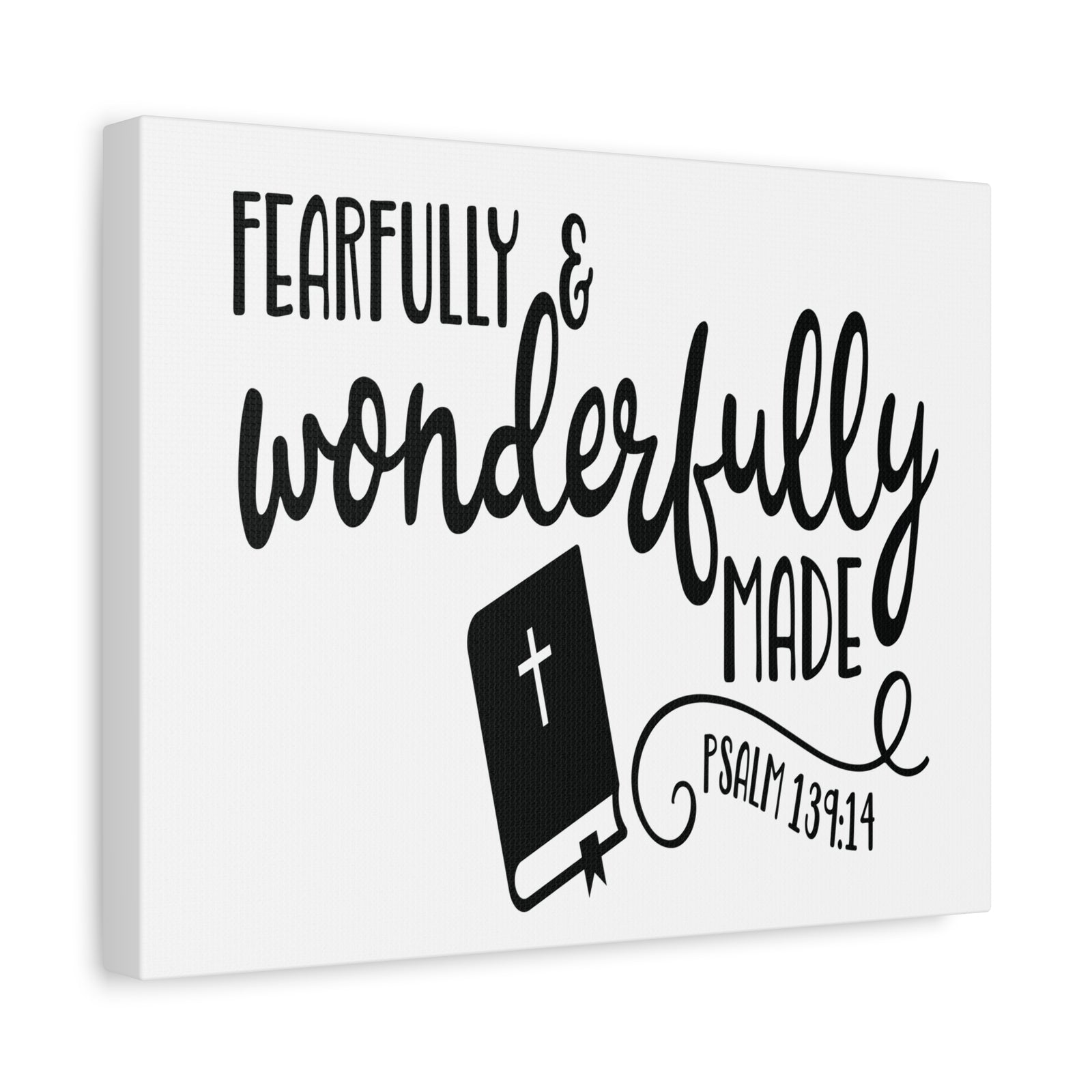 Scripture Canvas Fearfully and Wonderfully Psalm 139:14 Christian Wall Art Bible Verse Print Ready to Hang-Express Your Love Gifts