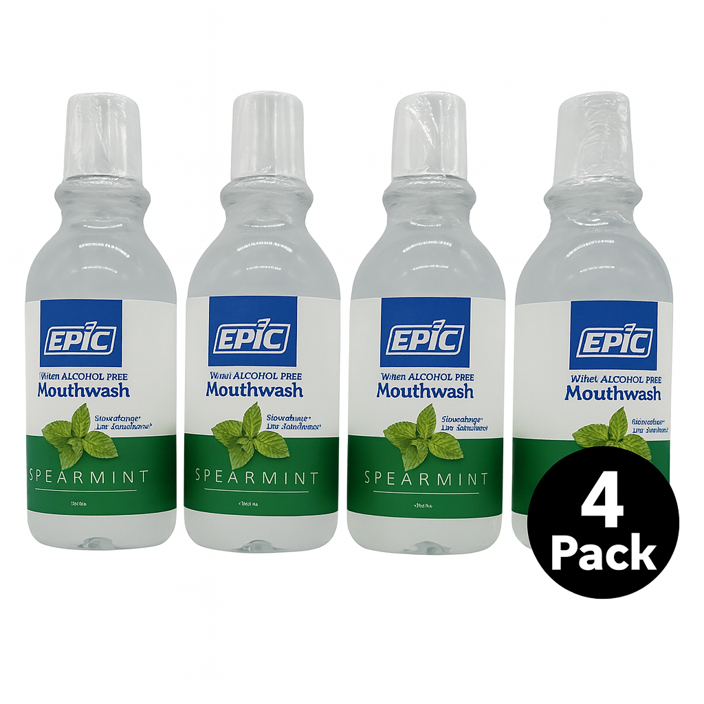 Epic Xylitol Spearmint Mouthwash 16 oz 4 Pack Freshens Breath, 25% Xylitol Formula-Express Your Love Gifts