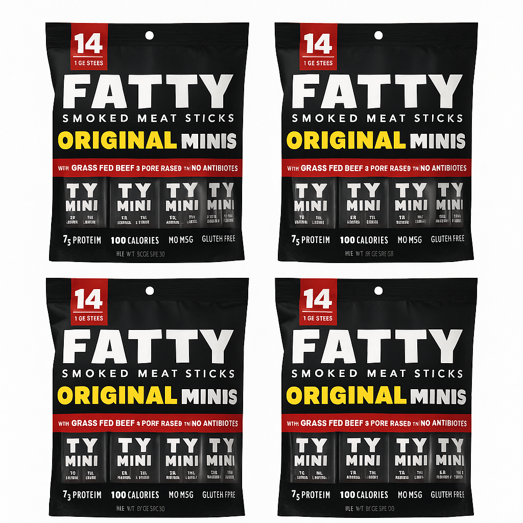 4-Pack Fatty Original Minis Smoked Meat Sticks - 14-Stick Bags-Express Your Love Gifts