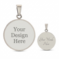 Custom Design Circle Keychain or Necklace - Upload Your Art or Request Design - 316L Stainless Steel - 18K Gold Plated - USA Made Personalized Gift-Express Your Love Gifts