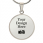 Custom Design Circle Keychain or Necklace - Upload Your Art or Request Design - 316L Stainless Steel - 18K Gold Plated - USA Made Personalized Gift-Express Your Love Gifts