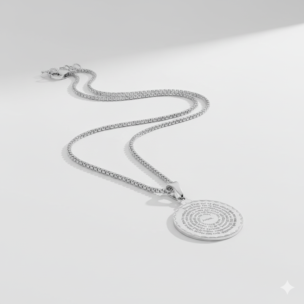 Men's Notre Pere Prayer Pendant Stainless Steel 24" Chain-Express Your Love Gifts