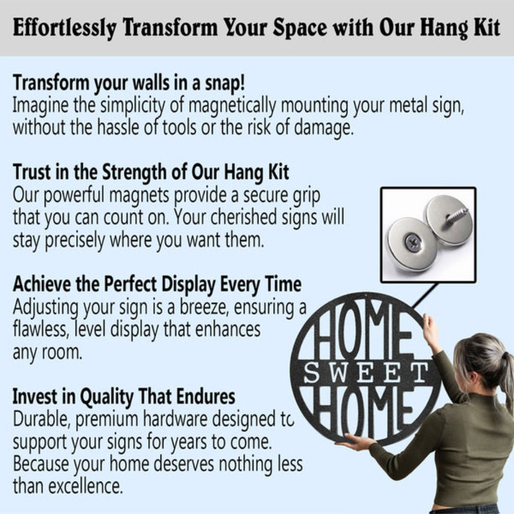 Magnetic Hanging Hardware Easy-Install for Metal Signs Sleek, Hidden & Powerful (4 Pack)-Express Your Love Gifts
