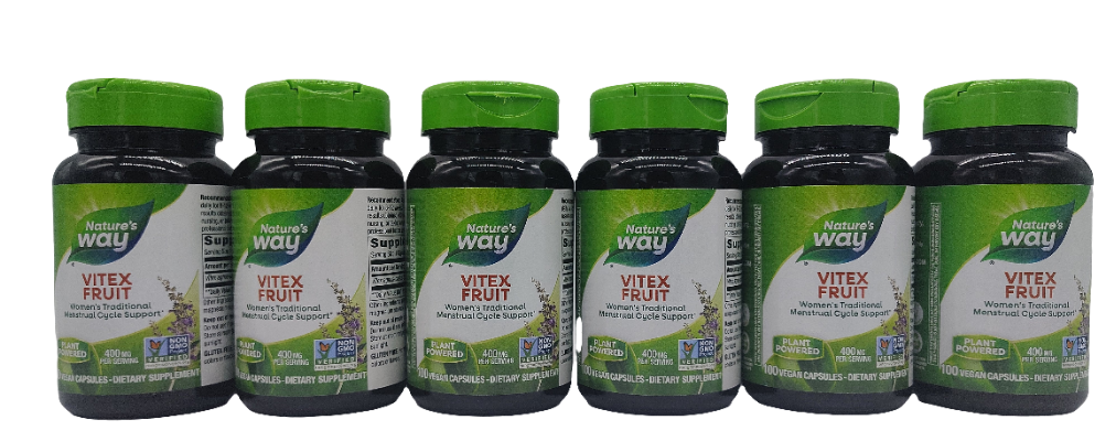 Nature’s Way Vitex Fruit 400 mg Vegan Capsules 100-Count Pack of 6-Express Your Love Gifts