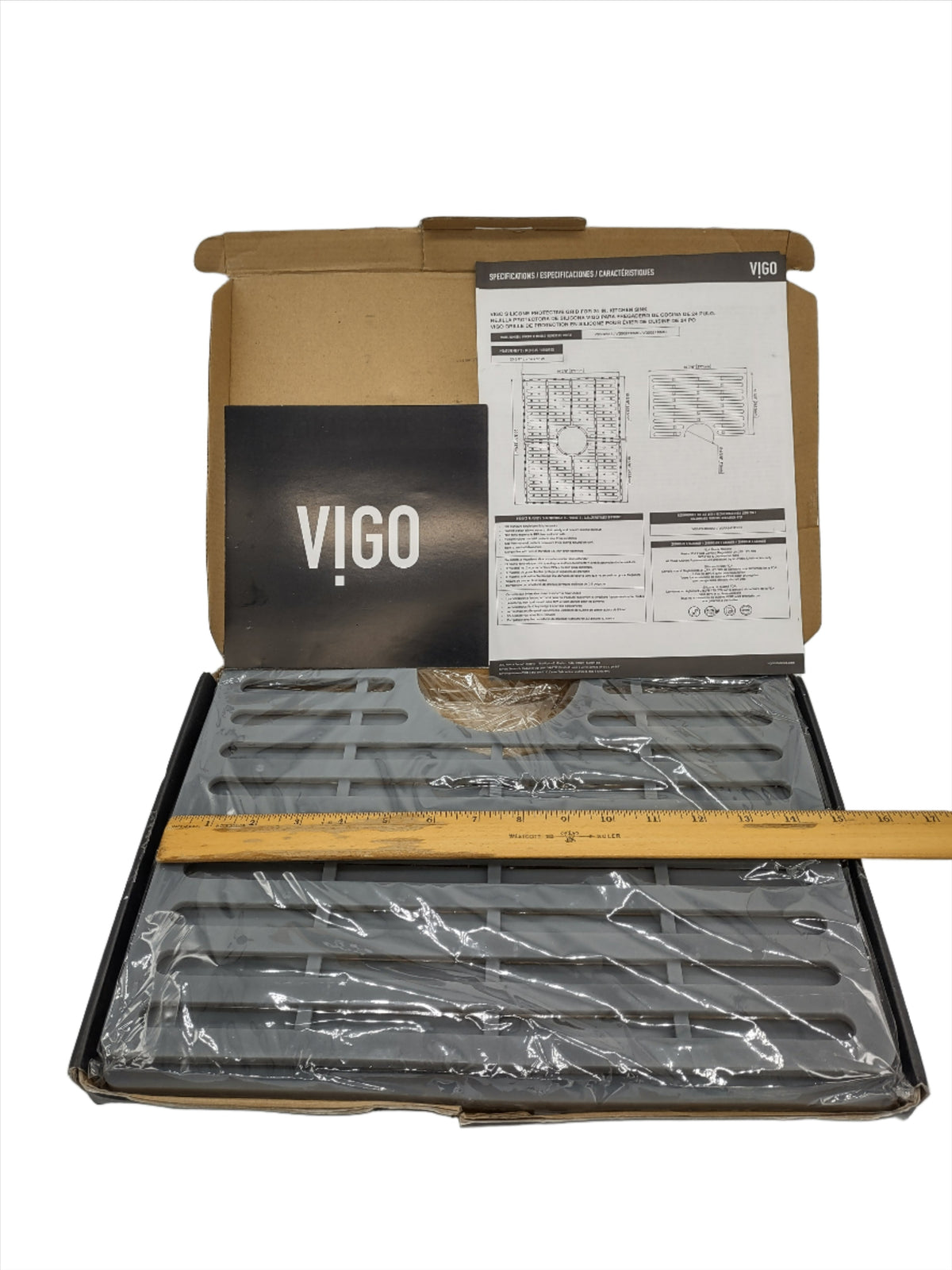 VIGO Silicone Protective Single Basin Kitchen Sink Grid for 24-Inch Sinks Open Box-Express Your Love Gifts