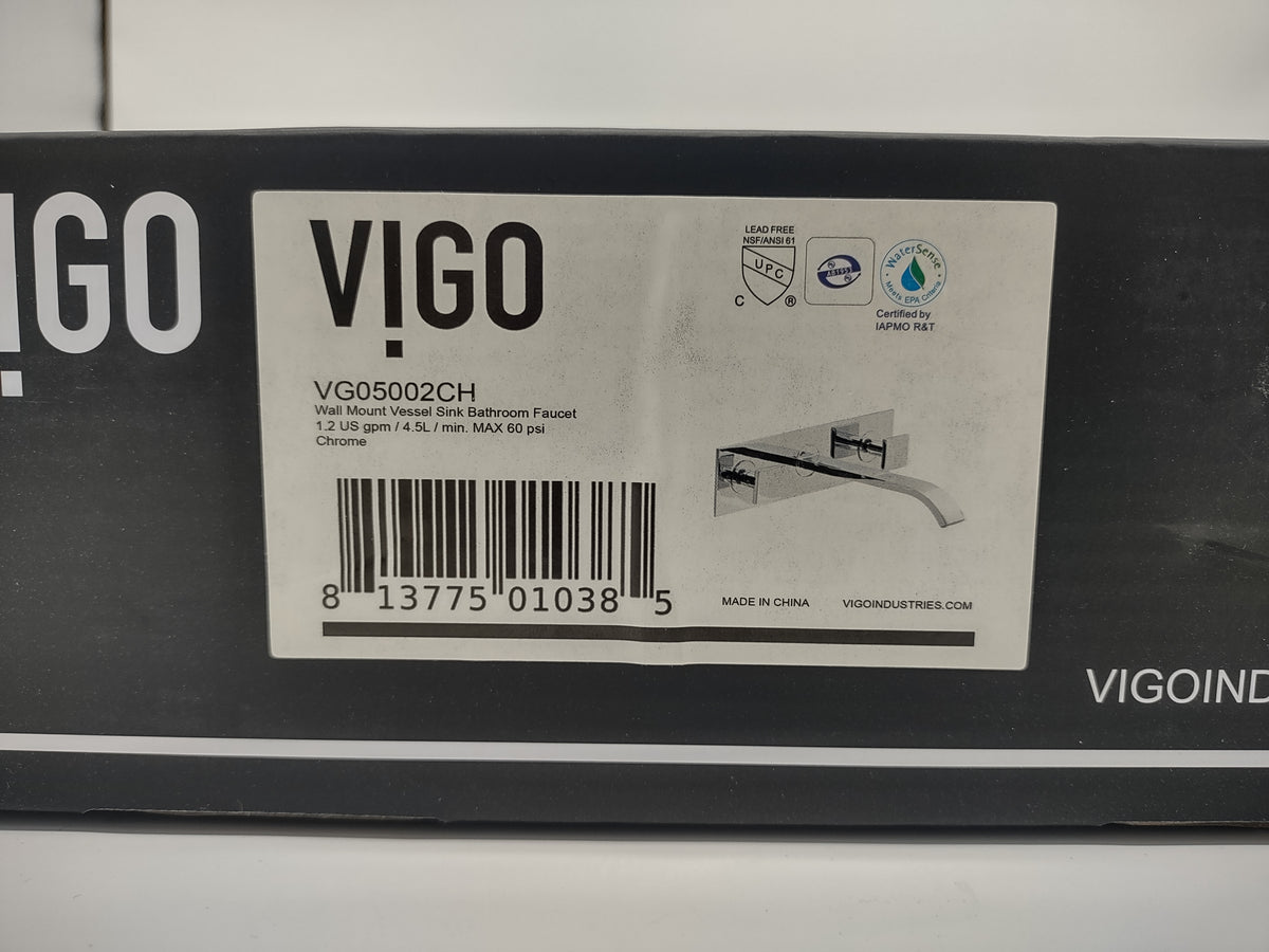 VIGO Titus VG05002CH Single Handle Bathroom Faucet in Chrome Wall Mount Faucet Open Box-Express Your Love Gifts