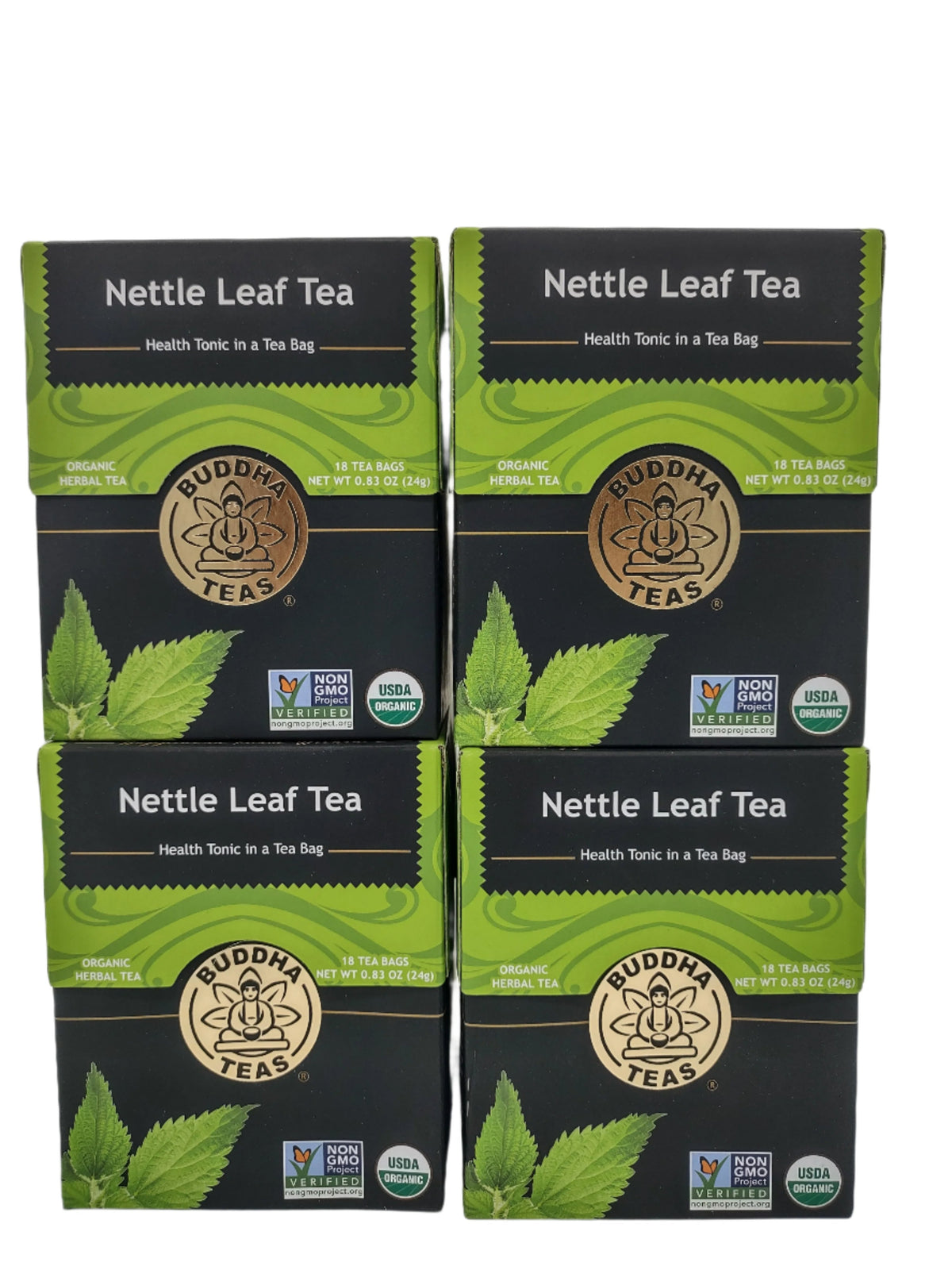 Buddha Teas Organic Nettle Leaf Tea – Caffeine-Free, Kosher, GMO-Free, 18 Bleach-Free Tea Bags (4 Pack)-Express Your Love Gifts