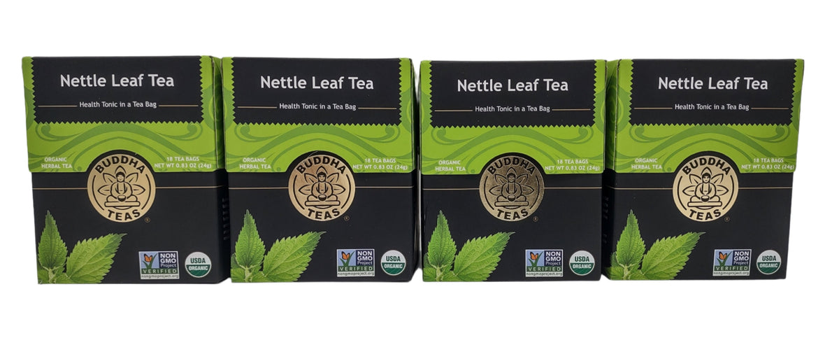 Buddha Teas Organic Nettle Leaf Tea – Caffeine-Free, Kosher, GMO-Free, 18 Bleach-Free Tea Bags (4 Pack)-Express Your Love Gifts