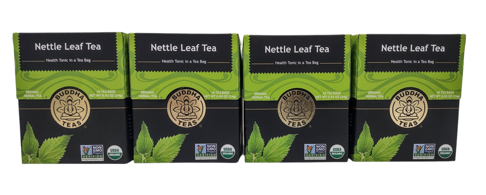 Buddha Teas Organic Nettle Leaf Tea – Caffeine-Free, Kosher, GMO-Free, 18 Bleach-Free Tea Bags (4 Pack)-Express Your Love Gifts