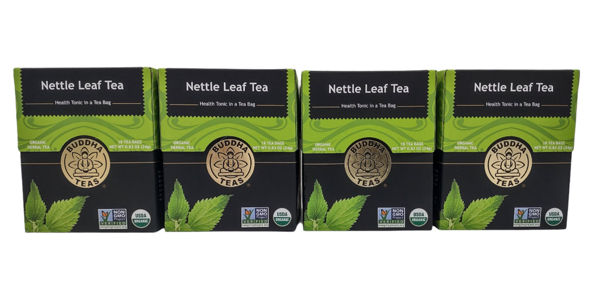 Buddha Teas Organic Nettle Leaf Tea – Caffeine-Free, Kosher, GMO-Free, 18 Bleach-Free Tea Bags (4 Pack)-Express Your Love Gifts