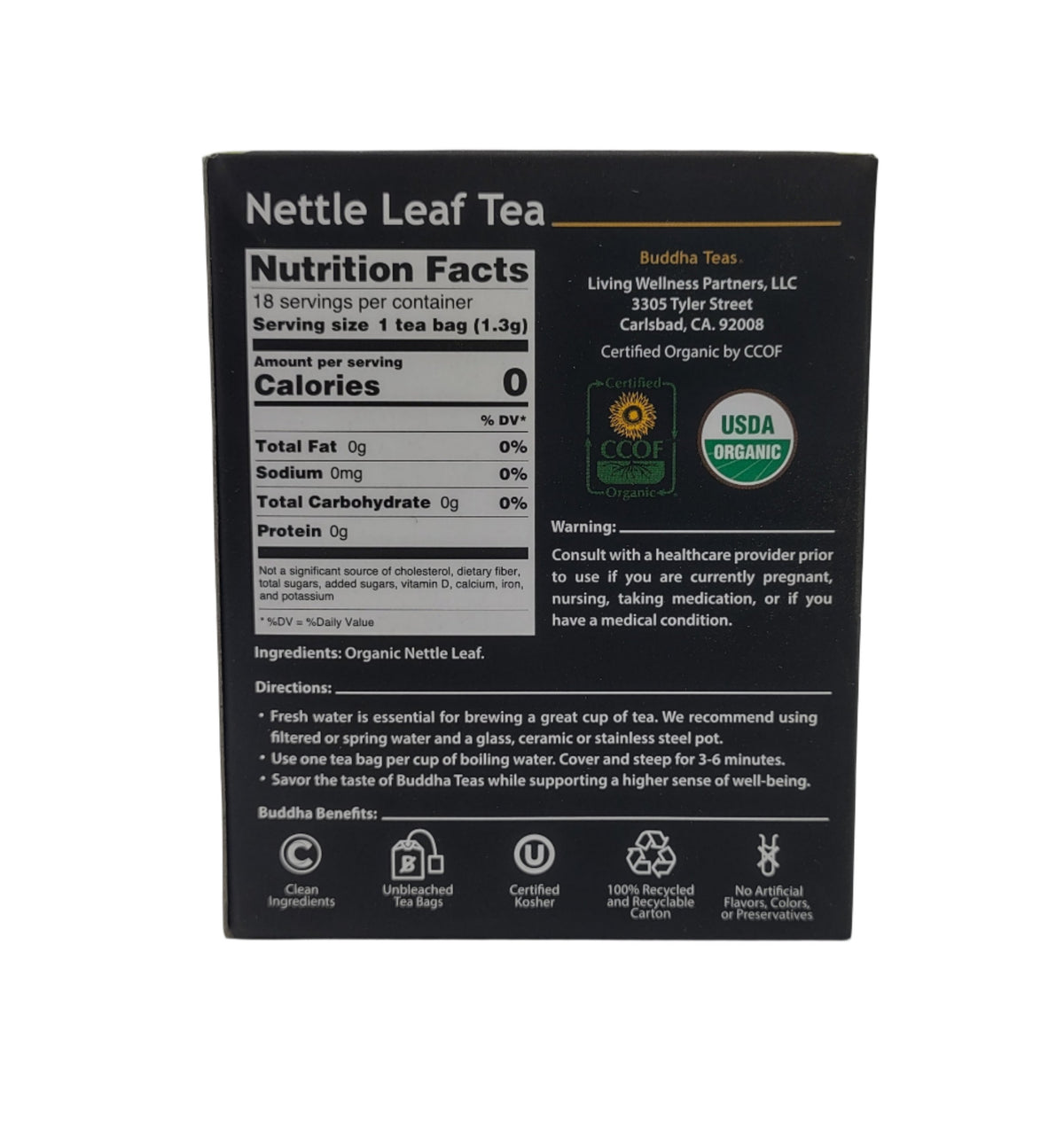 Buddha Teas Organic Nettle Leaf Tea – Caffeine-Free, Kosher, GMO-Free, 18 Bleach-Free Tea Bags (4 Pack)-Express Your Love Gifts