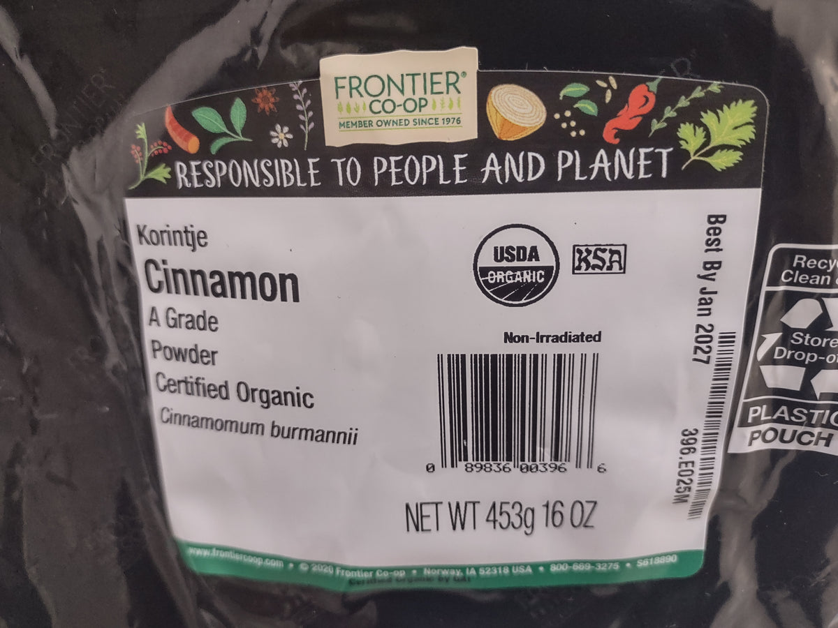 Frontier Herb Organic Ground Cinnamon, Non-Irradiated, Non-GMO, 16 oz 2 Pack-Express Your Love Gifts