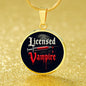 Licensed Vampire Phlebotomist Nurse Circle Necklace Stainless Steel or 18k Gold Circle Pendant 18-22"-Express Your Love Gifts