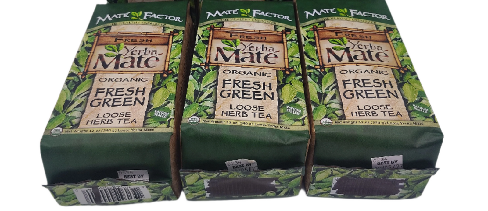 Mate Factor Organic Fresh Green Yerba Mate Loose-Leaf Tea 12 oz Bags 3-Pack-Express Your Love Gifts