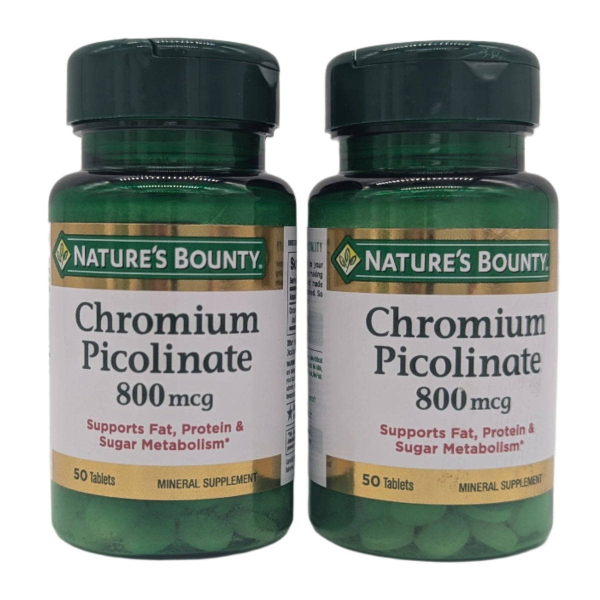 Nature's Bounty Mega Chromium Picolinate 800 mcg Tablets, 50 Count, 2-Pack-Express Your Love Gifts