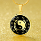 Yin Yang - Symbol of Balance and Harmony Stainless Steel or 18k Gold Circle Necklace Pendant 18-22"-Express Your Love Gifts
