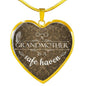 A Grandmother Is A Safe Haven Necklace Stainless Steel or 18k Gold Heart Pendant 18-22" - Express Your Love Gifts