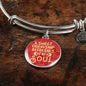 A Sweet Friendship Refreshes The Soul Stainless Steel or 18k Gold Circle Bracelet Bangle - Express Your Love Gifts