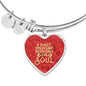 A Sweet Friendship Refreshes The Soul Stainless Steel or 18k Gold Heart Bracelet Bangle - Express Your Love Gifts