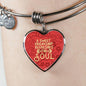 A Sweet Friendship Refreshes The Soul Stainless Steel or 18k Gold Heart Bracelet Bangle - Express Your Love Gifts