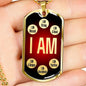 Affirmations Necklace I Am Dog Tag Stainless Steel or 18k Gold 24" Chain Mantra - Express Your Love Gifts