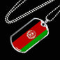 Afghanistan Flag Necklace Morocco Flag Stainless Steel or 18k Gold Dog Tag 24" Chain - Express Your Love Gifts