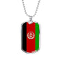Afghanistan Flag Necklace Morocco Flag Stainless Steel or 18k Gold Dog Tag 24" Chain - Express Your Love Gifts