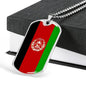 Afghanistan Flag Necklace Morocco Flag Stainless Steel or 18k Gold Dog Tag 24" Chain - Express Your Love Gifts
