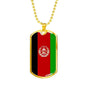 Afghanistan Flag Necklace Morocco Flag Stainless Steel or 18k Gold Dog Tag 24" Chain - Express Your Love Gifts
