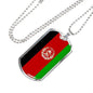 Afghanistan Flag Necklace Morocco Flag Stainless Steel or 18k Gold Dog Tag 24" Chain - Express Your Love Gifts