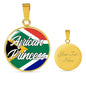 African Princess Circle Pendant Necklace Stainless Steel or 18k Gold 18-22" - Express Your Love Gifts