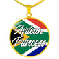 African Princess Circle Pendant Necklace Stainless Steel or 18k Gold 18-22" - Express Your Love Gifts