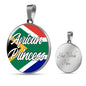 African Princess Circle Pendant Necklace Stainless Steel or 18k Gold 18-22" - Express Your Love Gifts