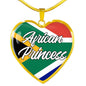 African Princess Necklace Stainless Steel or 18k Gold Heart Pendant 18-22'' - Express Your Love Gifts