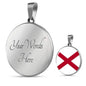 Alabama State Flag Necklace Alabama State Circle Pendant Stainless Steel or 18k Gold Circle Pendant 18-22" - Express Your Love Gifts