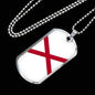 Alabama State Flag Necklace Alabama State Stainless Steel or 18k Gold Dog Tag 24" Chain - Express Your Love Gifts