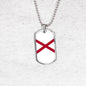 Alabama State Flag Necklace Alabama State Stainless Steel or 18k Gold Dog Tag 24" Chain - Express Your Love Gifts