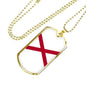 Alabama State Flag Necklace Alabama State Stainless Steel or 18k Gold Dog Tag 24" Chain - Express Your Love Gifts
