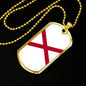 Alabama State Flag Necklace Alabama State Stainless Steel or 18k Gold Dog Tag 24" Chain - Express Your Love Gifts