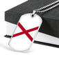 Alabama State Flag Necklace Alabama State Stainless Steel or 18k Gold Dog Tag 24" Chain - Express Your Love Gifts