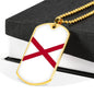 Alabama State Flag Necklace Alabama State Stainless Steel or 18k Gold Dog Tag 24" Chain - Express Your Love Gifts
