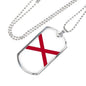 Alabama State Flag Necklace Alabama State Stainless Steel or 18k Gold Dog Tag 24" Chain - Express Your Love Gifts