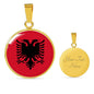 Albania Flag Necklace Albania Flag Stainless Steel or 18k Gold 18-22" - Express Your Love Gifts