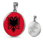 Albania Flag Necklace Albania Flag Stainless Steel or 18k Gold 18-22" - Express Your Love Gifts